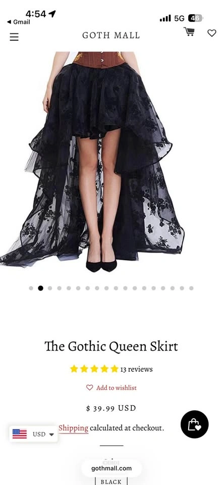 Goth mart queen skirt asymmetrical - photo 2