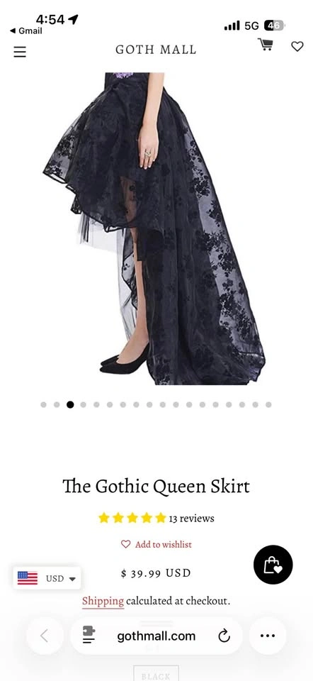 Goth mart queen skirt asymmetrical - photo 3
