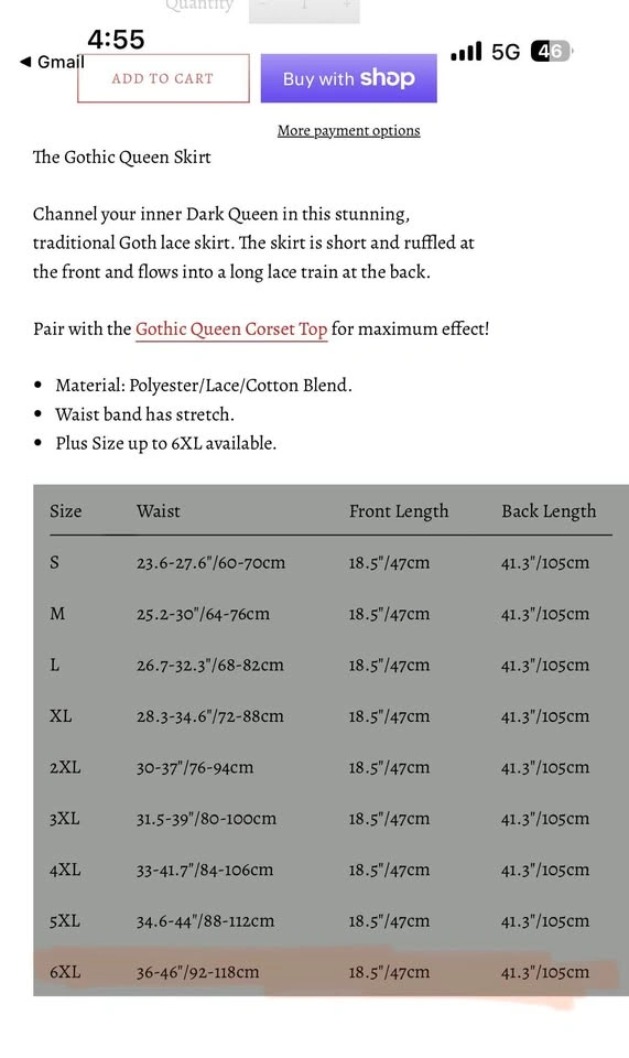Goth mart queen skirt asymmetrical - photo 4