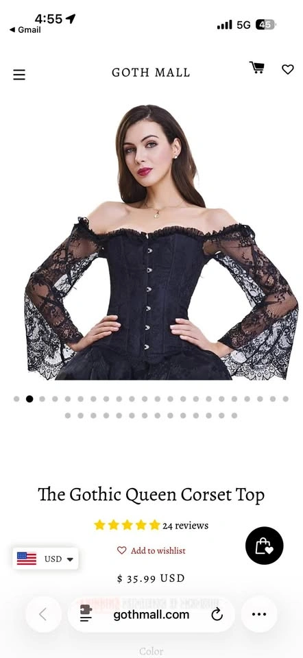 Goth mart queen dress corset top