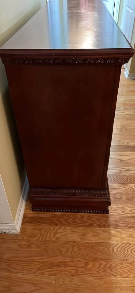 Ornate Dark Wood Dresser 8 Drawers - photo 2