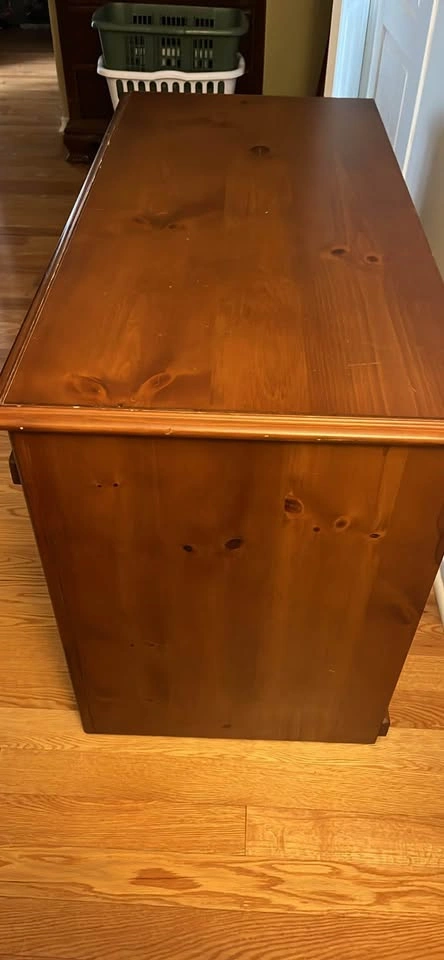 Wooden Desk with Drawers and Keyboard Tray - photo 3