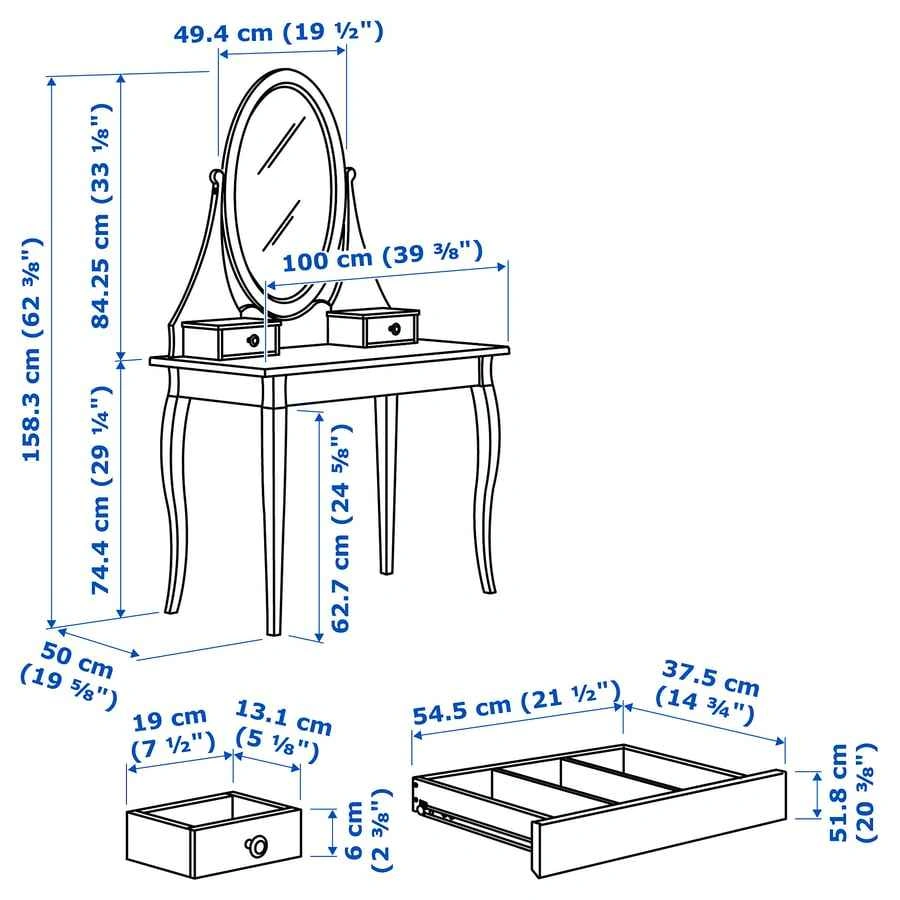 Vanity/dressing table + bench - photo 3