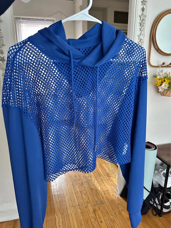 Blue Mesh Hoodie