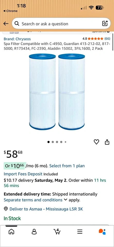 Spa and Pool Filter Compatible with 15002, 3FIL1600