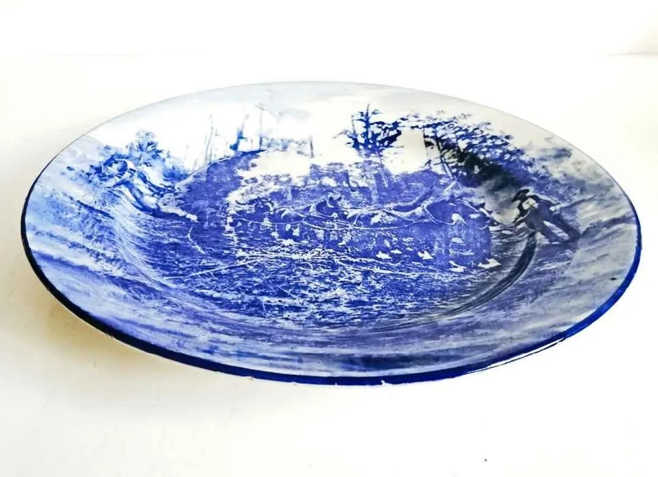 Royal Doulton Blue Transferware Antique Charger Plate image indicator(4)