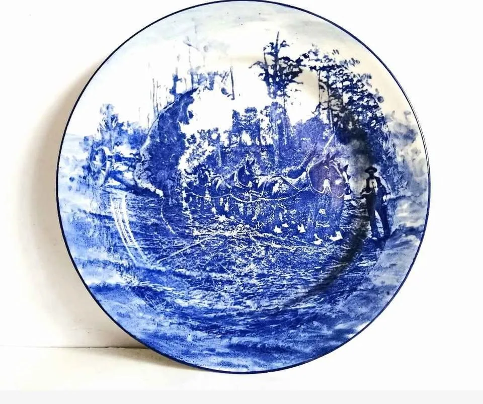 Royal Doulton Blue Transferware Antique Charger Plate image indicator(5)