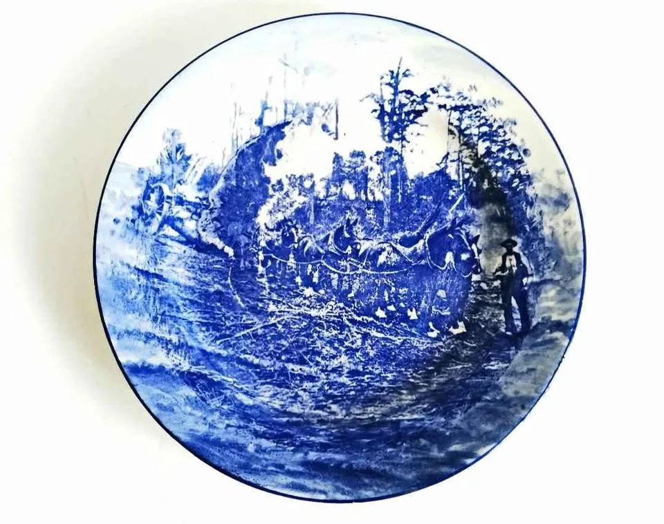 Royal Doulton Blue Transferware Antique Charger Plate image indicator(7)