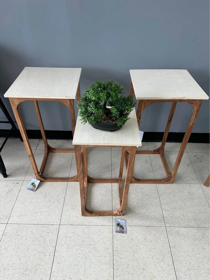 New Set of 3 Wooden Plant Stands / Side Tables - photo 2