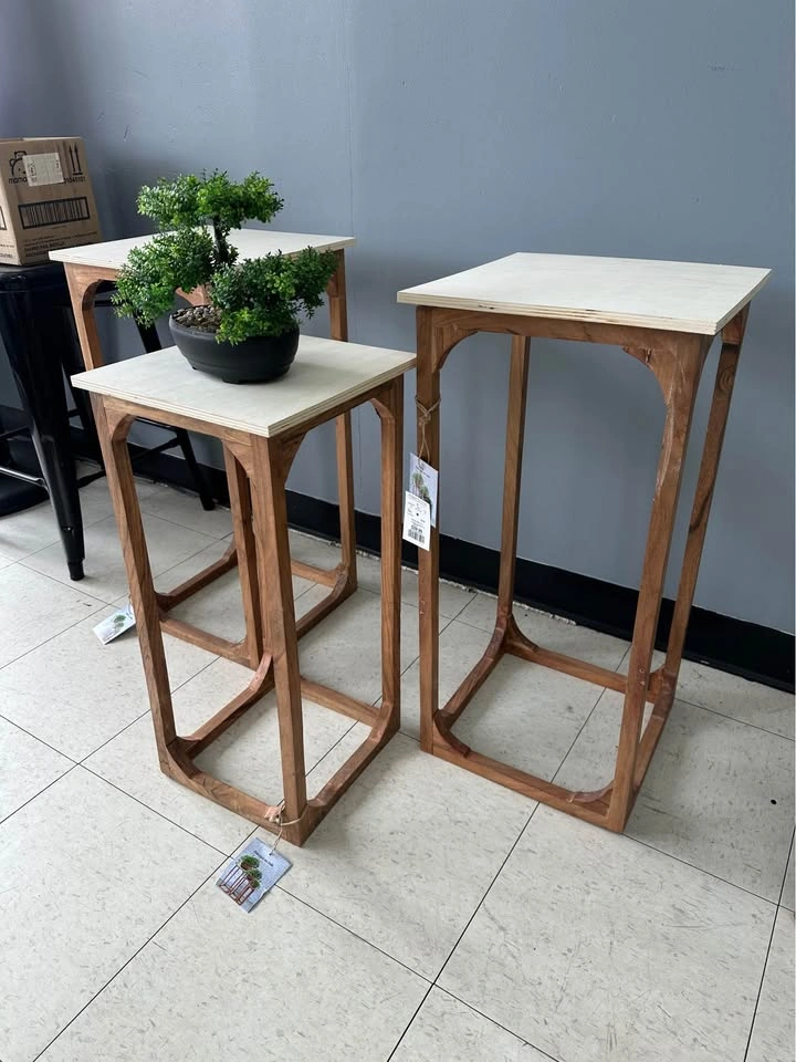 New Set of 3 Wooden Plant Stands / Side Tables - photo 4