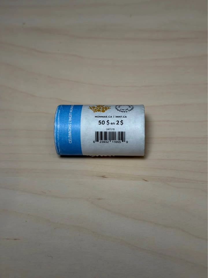 2024 Coloured Inuit Toonie Roll (Original Roll – 25 Coins) - photo 2