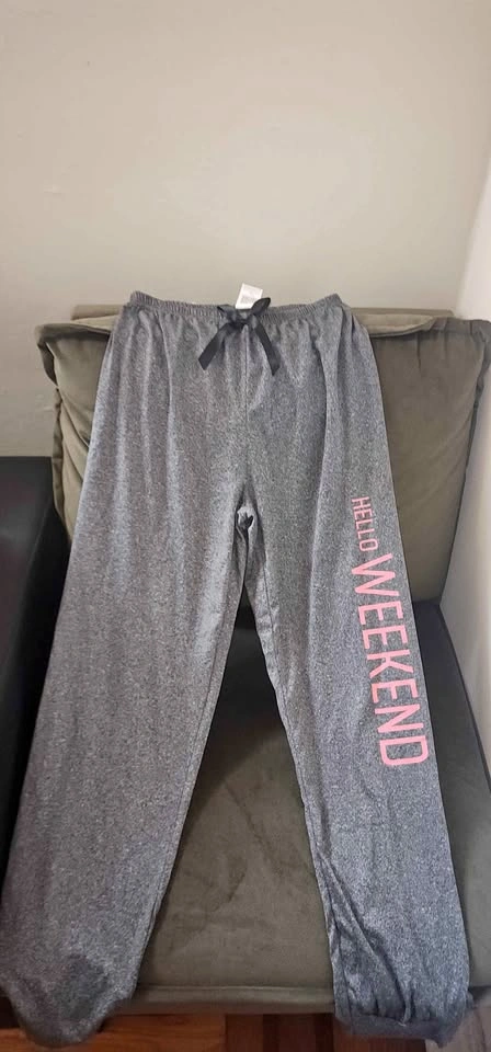 Women's Gray "Hello Weekend" Sleep Pants - Size S