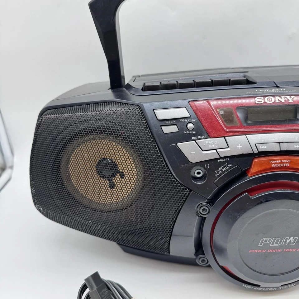 Sony CFD-G50 CD Cassette Boombox Tested Working - photo 3