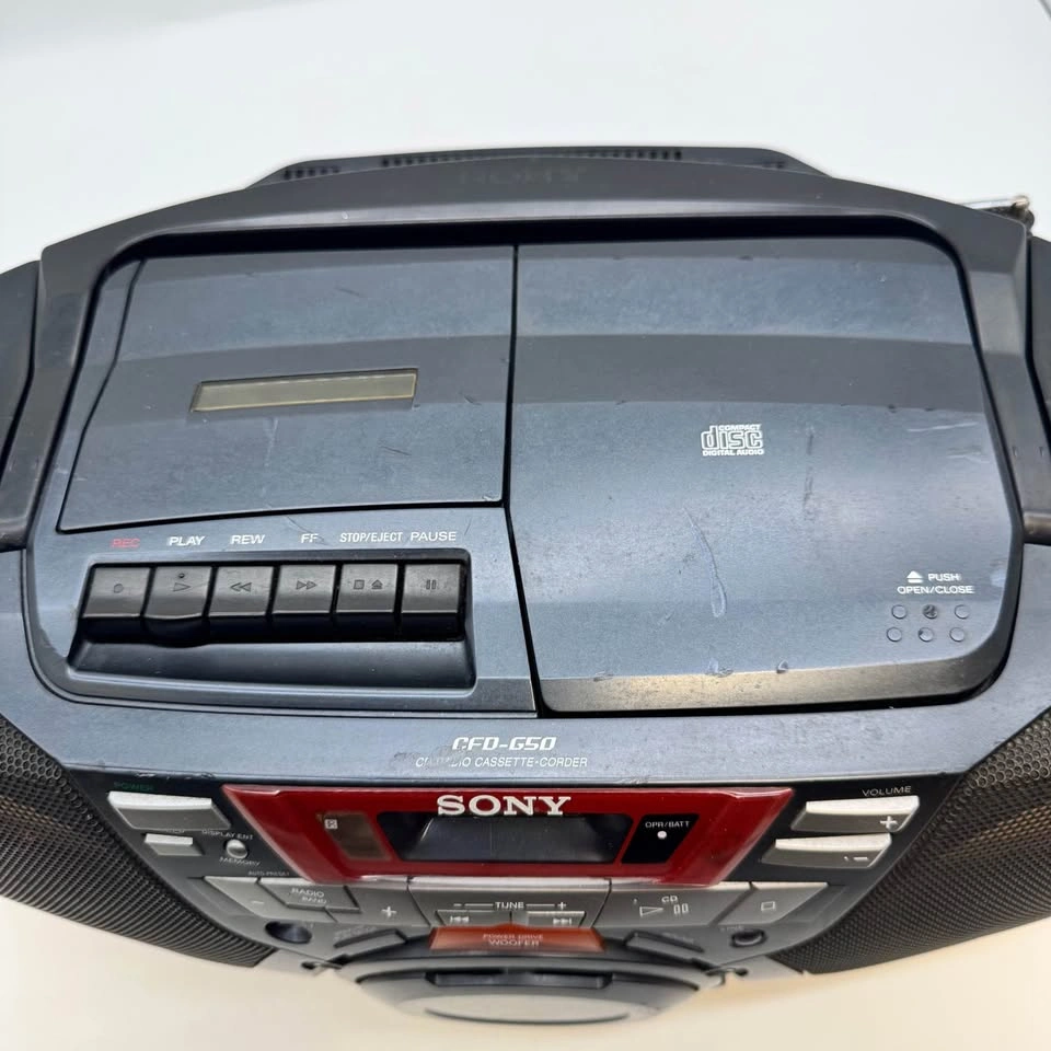 Sony CFD-G50 CD Cassette Boombox Tested Working - photo 5