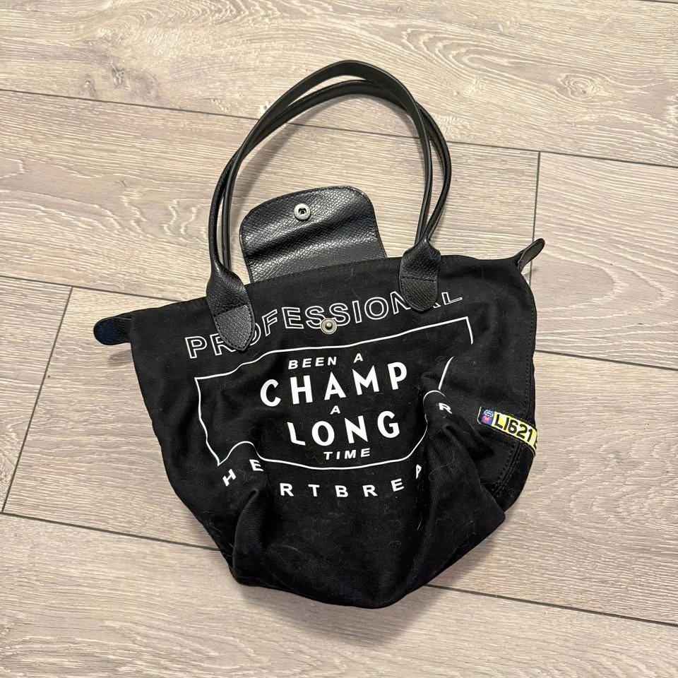 Longchamp Black Tote Bag "Been a Champ a Long Time"