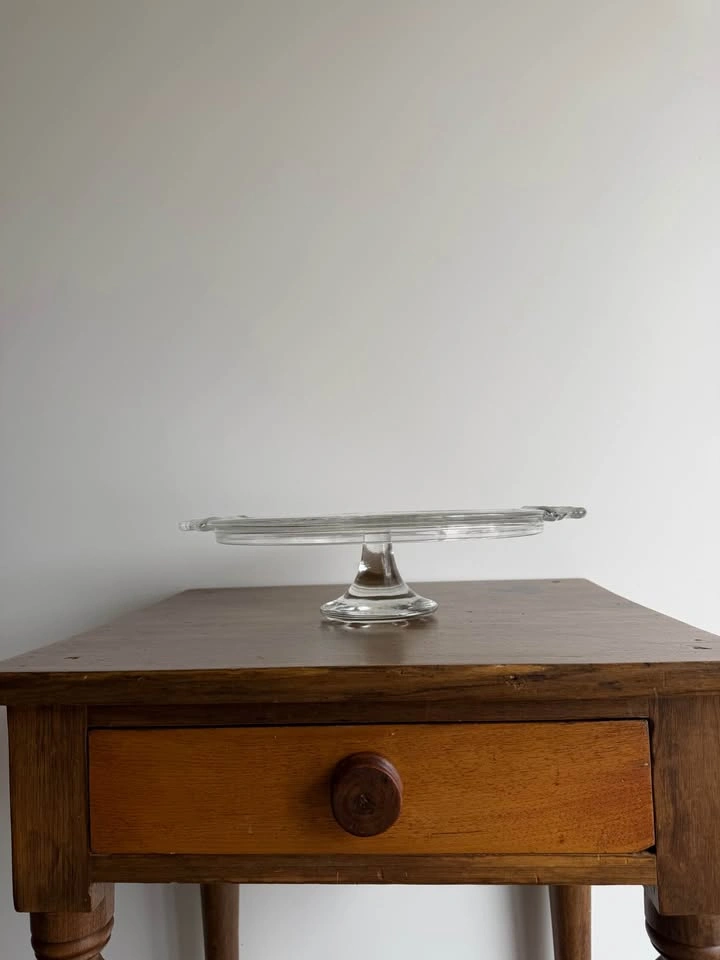 Vintage Frosted Glass Swan Cake Stand/Serving Tray - photo 3