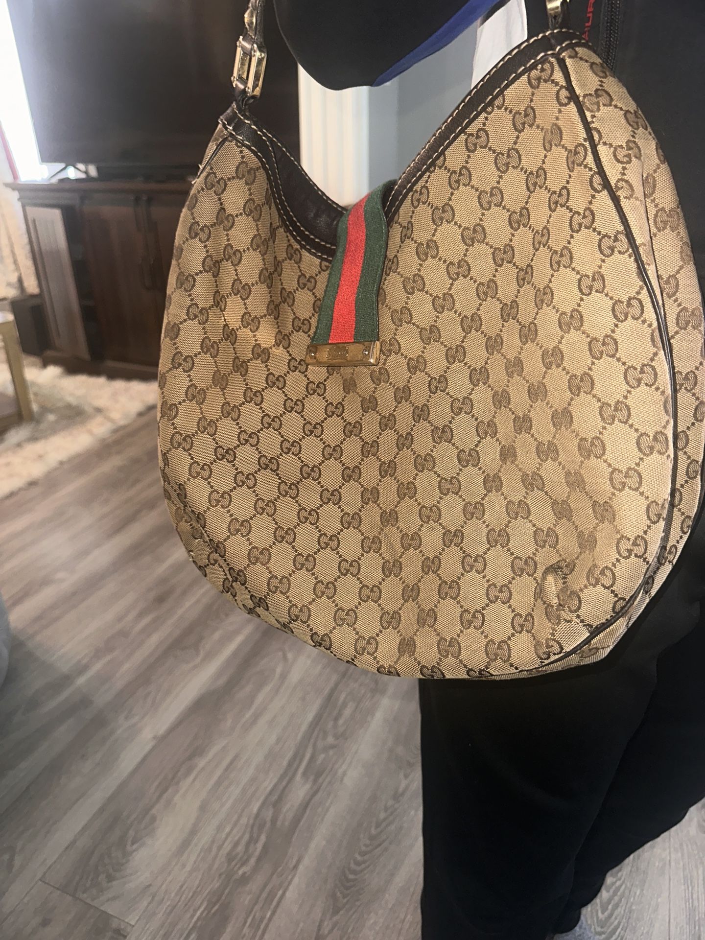 Classic Gucci GG Canvas Shoulder / Hobo Bag