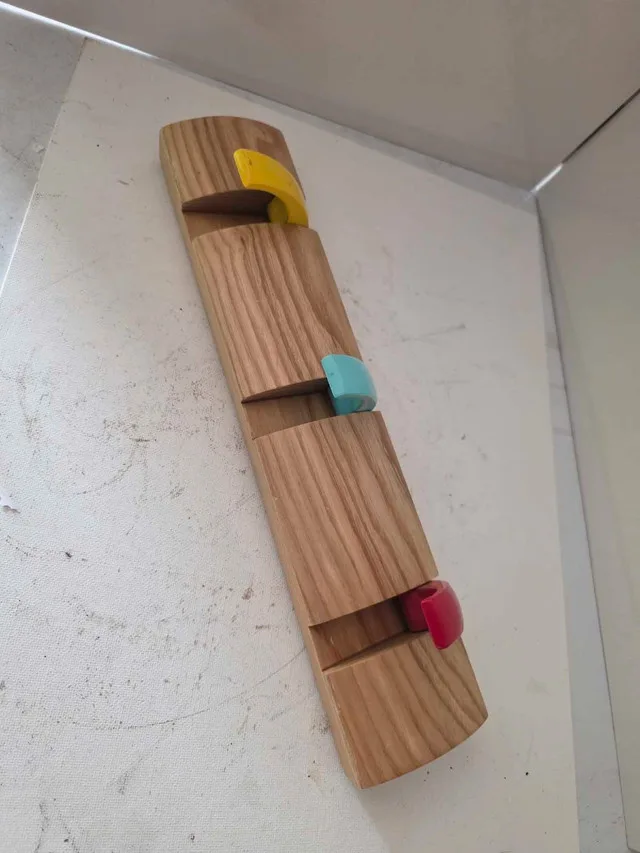 Coat hooks wooden colourful modern decor thumbnail