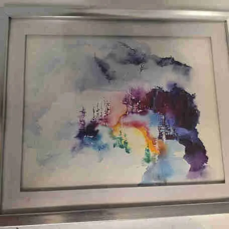 Framed original vibrant Watercolour Painting thumbnail