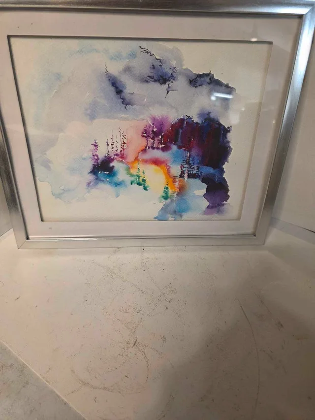 Framed original vibrant Watercolour Painting image indicator(2)