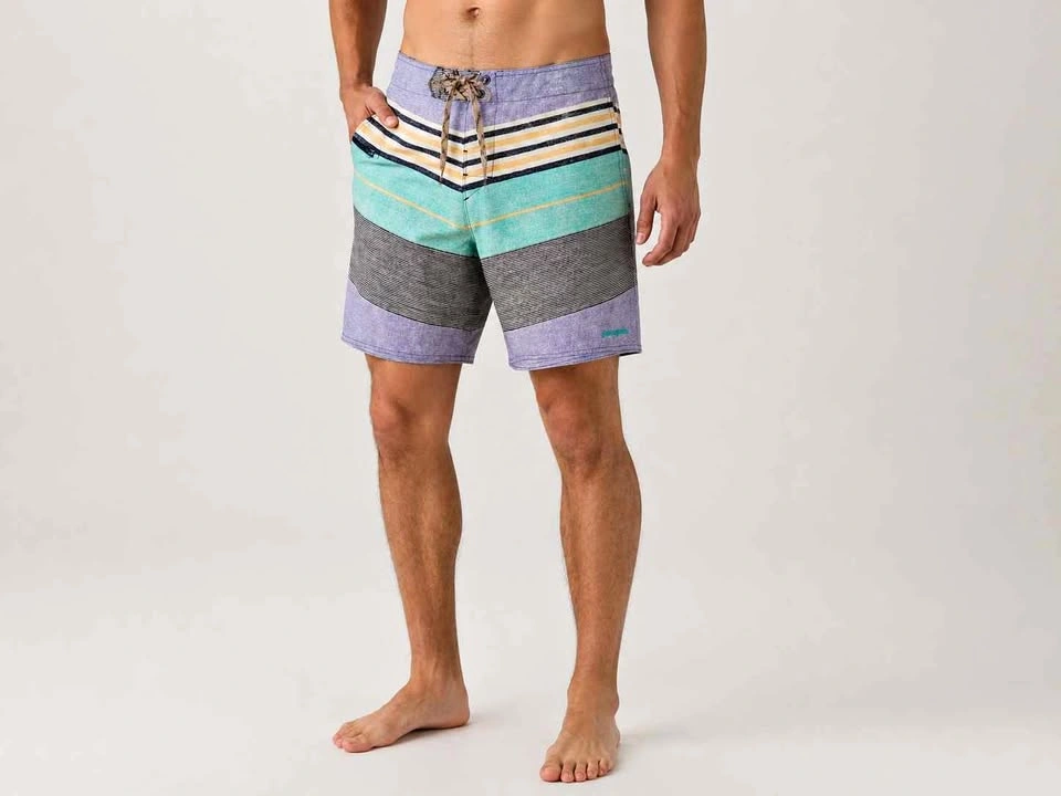 Patagonia Mens 31 Striped Pastel Unlined Swim Board Shorts