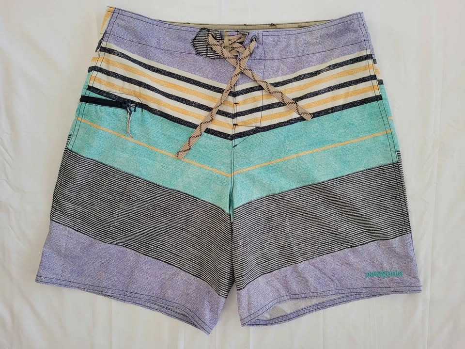 Patagonia Mens 31 Striped Pastel Unlined Swim Board Shorts - photo 2