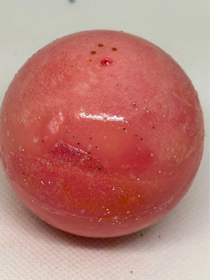 Handmade Pink Glitter Galaxy Sphere Candle | 5cm Cosmic Planet B - photo 5