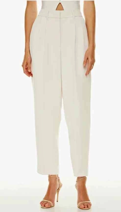 Wilfred Cream High-Wasted Pleated Tapered Dress Pants