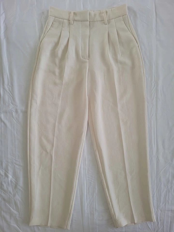 Wilfred Cream High-Wasted Pleated Tapered Dress Pants - photo 2