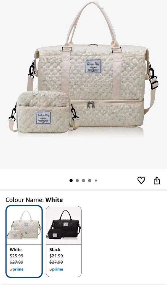 BRAND NEW Fashion Bag Quilted Travel Duffle and Crossbody Set