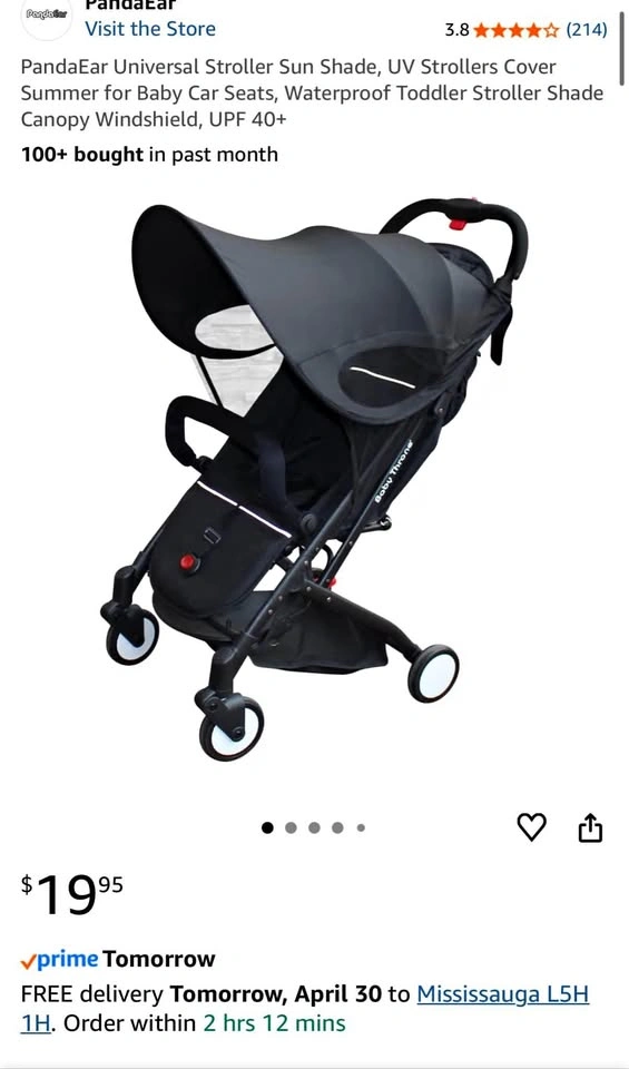 BRAND NEW PandaEar Universal Stroller Sun Shade