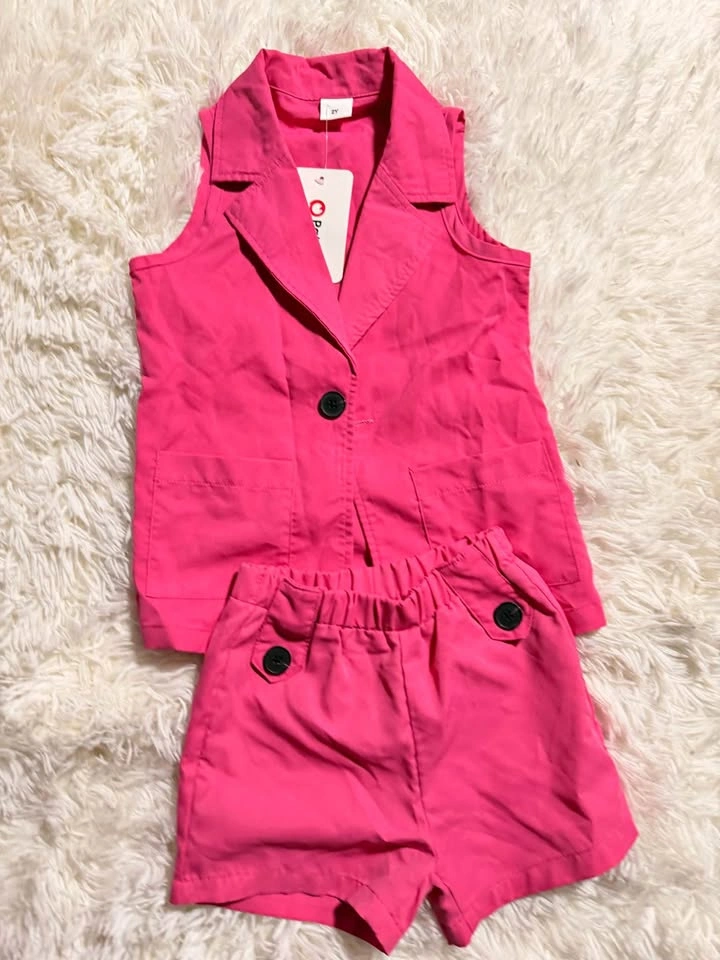 PatPat Pink 2-Piece Vest and Shorts Set Size 2Y