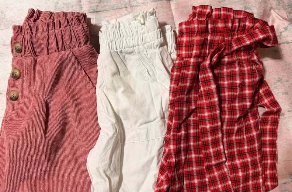 Size 2 Girls Pants Bundle - Corduroy, White, Plaid - photo 2