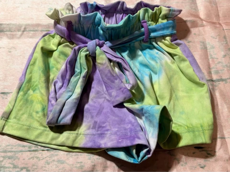 18-24m Girls Shorts Bundle - Denim, White Ruffle, and Tie-Dye - photo 4