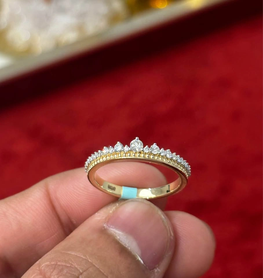Elegant Diamond Crown Band Ring – 0.27 CT Total | 14K Gold - photo 2