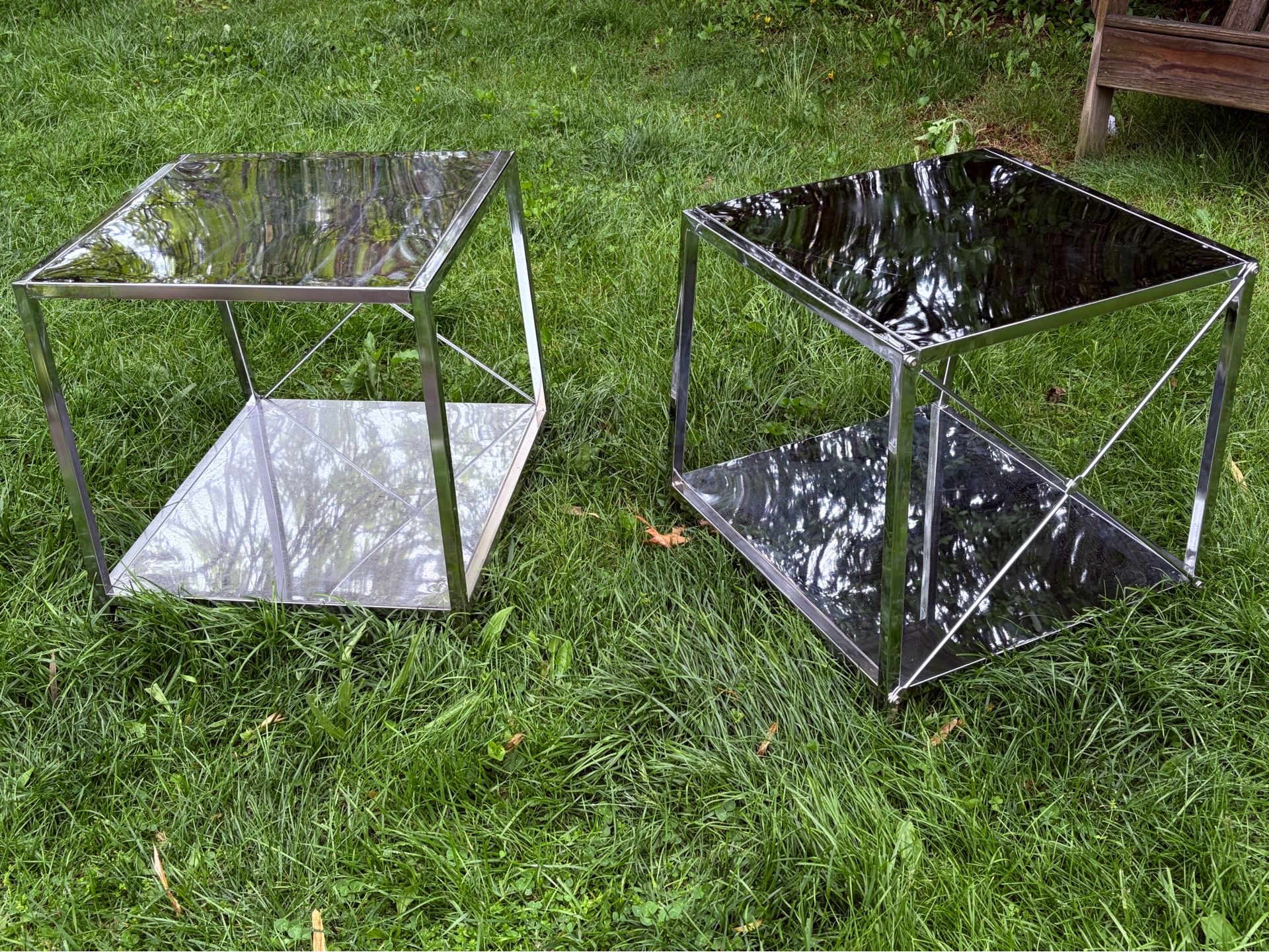 West Elm Chrome Side Tables - Set of 2