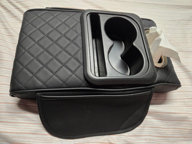 Car Center Console Armrest Organizer w/ Cup Holder