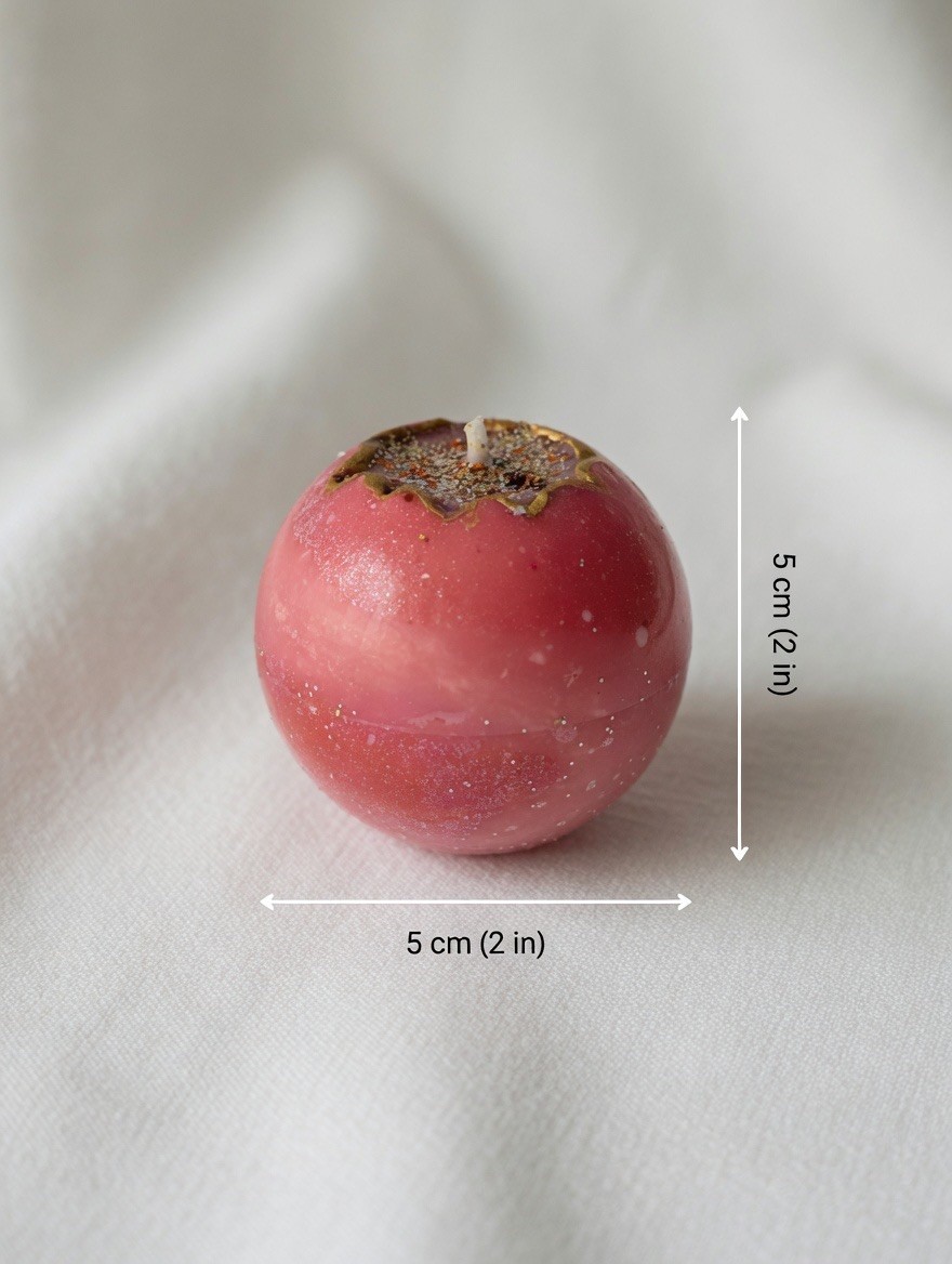 Pink Glitter Galaxy Sphere Candle | 5cm Cosmic Planet Decor
