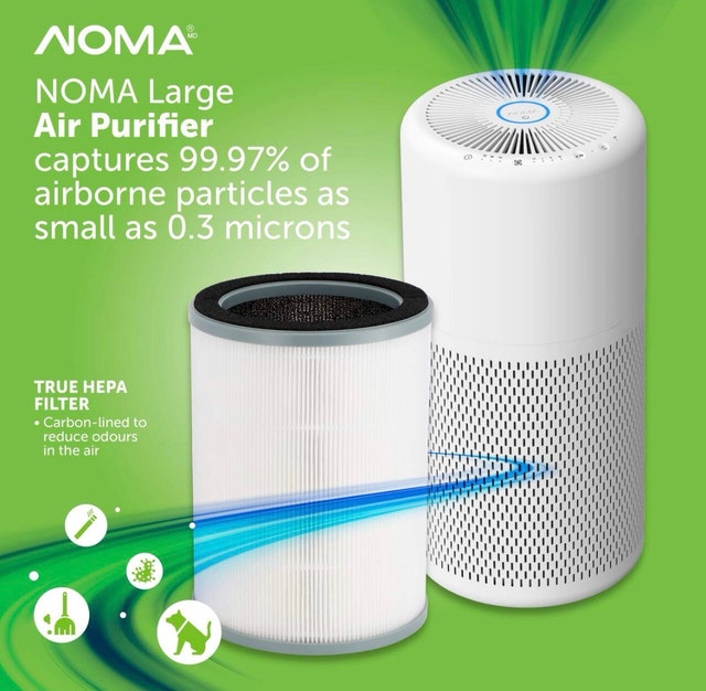 NOMA Large True HEPA Air Purifier with Night Light