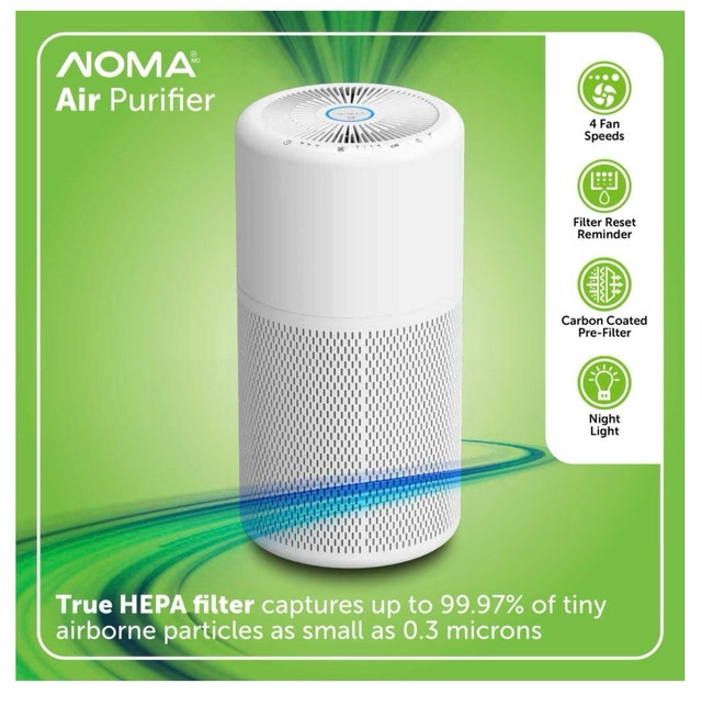 NOMA Large True HEPA Air Purifier with Night Light - photo 3
