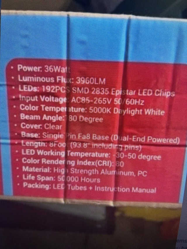 Brand New SolidFire LED 8 FT Ballast Bypass T8 Tube (7 Pack) - photo 5