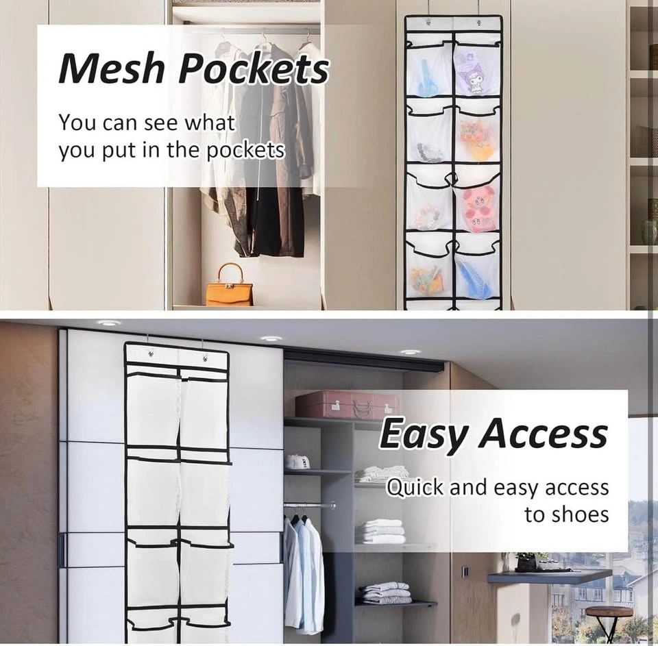 New 2 Pack Large Pocket Over Door Shoe Organizer - photo 2