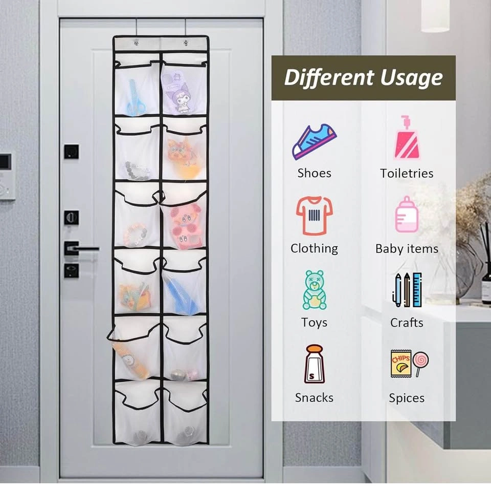New 2 Pack Large Pocket Over Door Shoe Organizer - photo 3