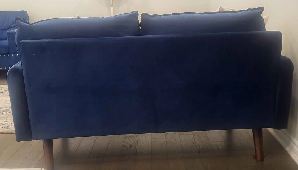 Royal Blue Velvet 2-Seater Sofa - photo 2