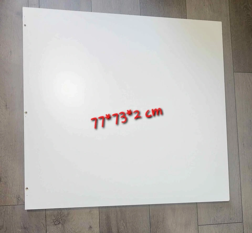 White Laminated Wood Panel 77x73 cm - Thick Board