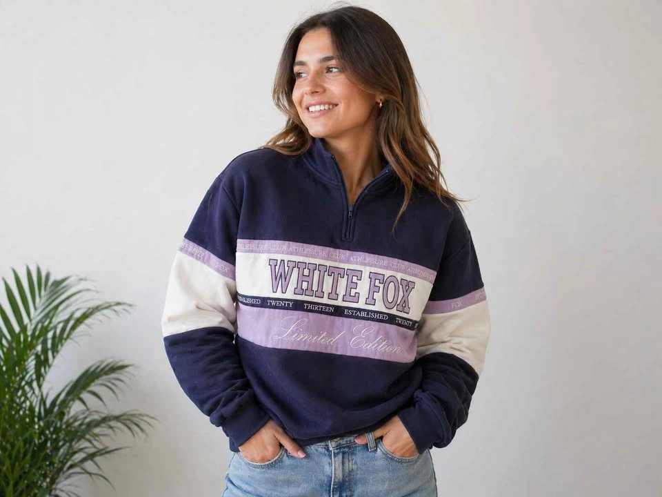 White Fox Limited Edition OverSize 1/3Zip Pullover Sweater
