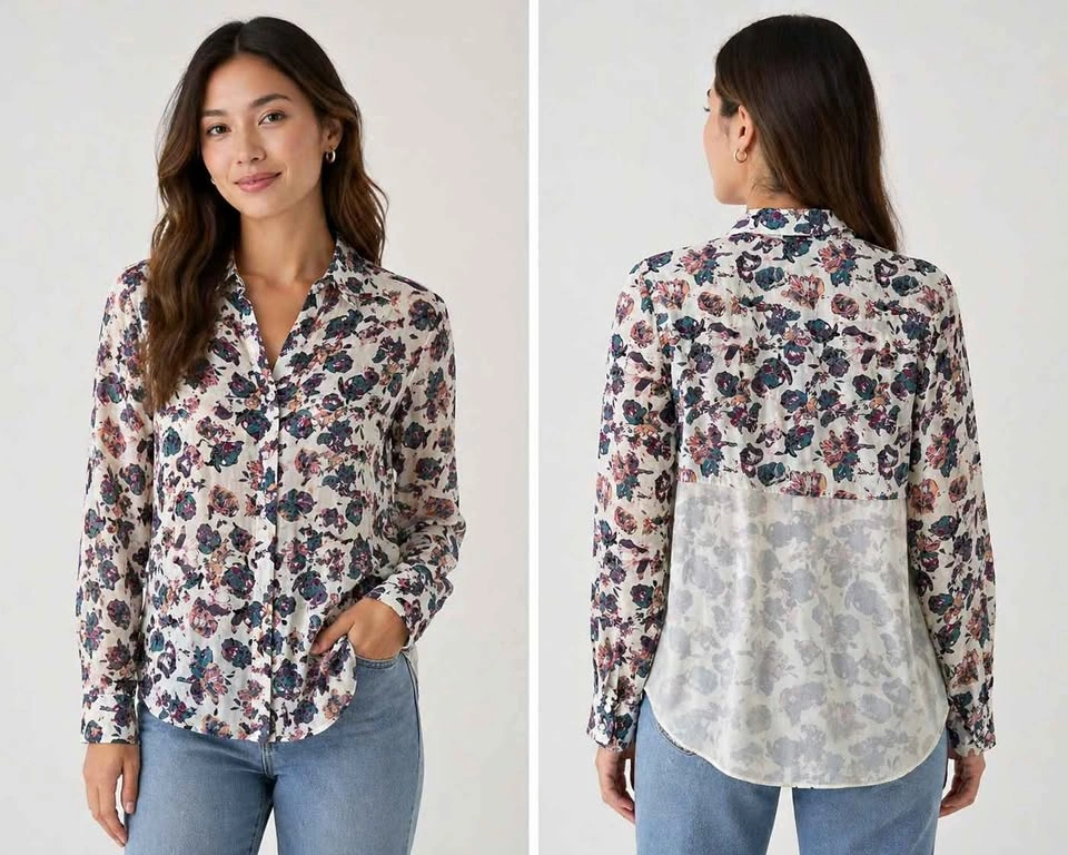 Talula Aritzia Women S Leaf/Floral Pattern Light Blouse
