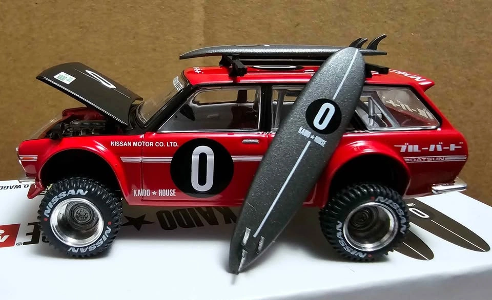 KAIDO HOUSE MINI GT 1:64 SCALE #54 RED DATSUN 510 WAGON SURF SAF - photo 5