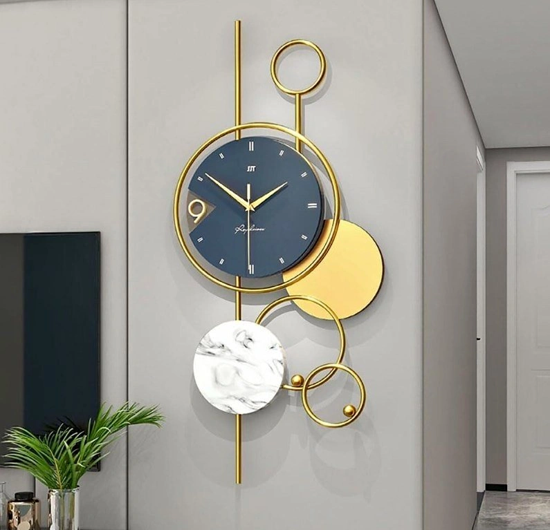 New Large Metal Wall Clock - Modern Silent Decorative Art