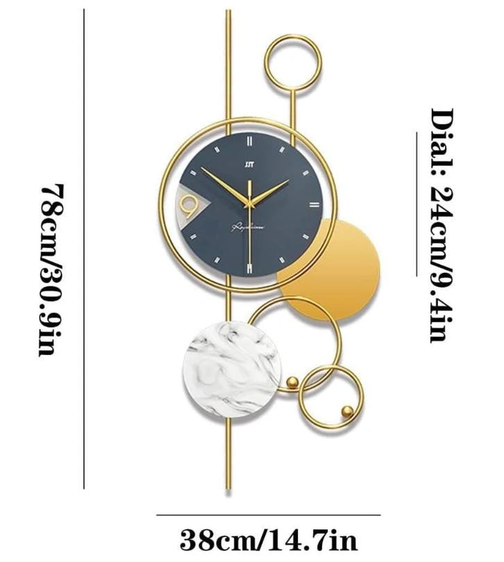 New Large Metal Wall Clock - Modern Silent Decorative Art - photo 2